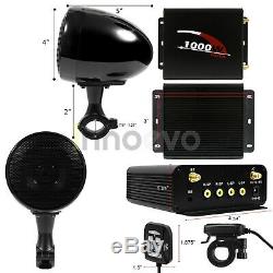 1000W Amp Bluetooth Waterproof ATV UTV RZR Polaris Stereo 4 Speaker Audio System