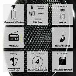 1000W Amp Bluetooth Waterproof ATV UTV RZR Polaris Stereo 4 Speaker Audio System