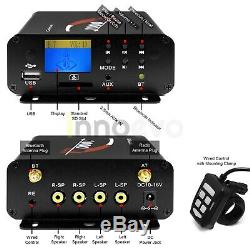 1000W Bluetooth Waterproof ATV UTV RZR Polaris Stereo 4 Speaker Audio Amp System
