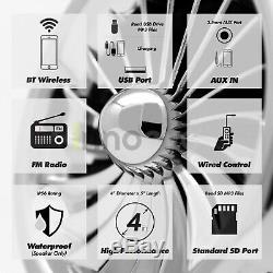 1000W Motorcycle Bluetooth 4 Speakers Stereo Audio System ATV UTV Can Am Polaris