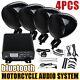 1000w Motorcycle Bluetooth 4 Speakers Audio Stereo System Mp3 Fm Atv Utv Black