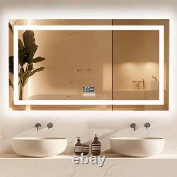 100x60cm Illuminated LED Bathroom Mirror Makeup Stereo Bluetooth Speaker Sound