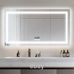 100x60cm Illuminated LED Bathroom Mirror Makeup Stereo Bluetooth Speaker Sound