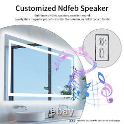 100x60cm Illuminated LED Bathroom Mirror Makeup Stereo Bluetooth Speaker Sound