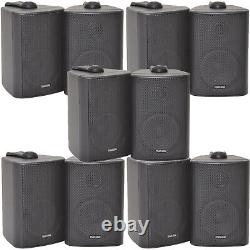 10x 120W Black Wall Mounted Stereo Speakers 6.5 8Ohm Premium Home Audio Music
