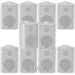 10x 120W White Wall Mounted Stereo Speakers 6.5 8Ohm Premium Home Audio Music