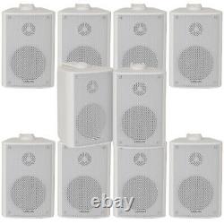10x 120W White Wall Mounted Stereo Speakers 6.5 8Ohm Premium Home Audio Music