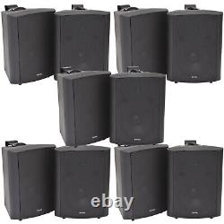 10x 180W Black Wall Mounted Stereo Speakers 8 8Ohm LOUD Premium Audio & Music