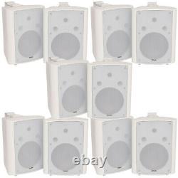 10x 180W White Wall Mounted Stereo Speakers 8 8Ohm LOUD Premium Audio & Music