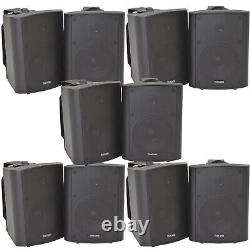 10x 90W Black Wall Mounted Stereo Speakers 5.25 8Ohm Quality Home Audio Music