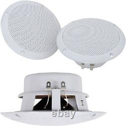 110W Stereo Amplifier System Kit2x Waterproof Bathroom/Kitchen Ceiling Speakers