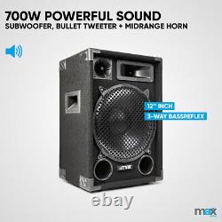 1200 Watt Max MAX12 12 Speakers Home Audio Stereo Hi-Fi DJ Party UK Stock