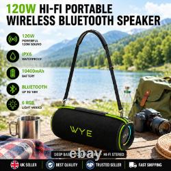 120W Hi-Fi Portable Wireless Bluetooth Speaker Stereo Bass Loud Sound Waterproof