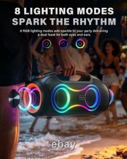 180W Peak Outdoor Bluetooth Speaker Bass Boost Party Sound System RGB Loud