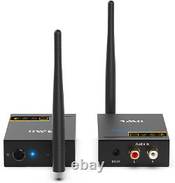 1Mii Wireless Audio Transmitter and Receiver, 2.4GHz Long Range Transmitter and