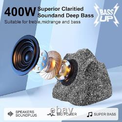 2X 6.5 Rock Bluetooth Speakers Outdoor Waterproof 400W Stereo for Garden Pool