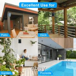 2X 6.5 Rock Bluetooth Speakers Outdoor Waterproof 400W Stereo for Garden Pool