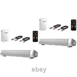 2 Sets of Speaker Wireless Subwoofer Stereo Soundbar Sound Box Support AUX IN