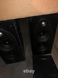 2 Vintage Polk Audio Rt55 Bookshelf Loudspeakers 200 watts stereo speakers Black