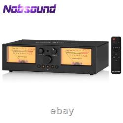 2 Way Stereo Amplifier/Speaker Selector Dual VU Meter Analog Audio Switcher UK