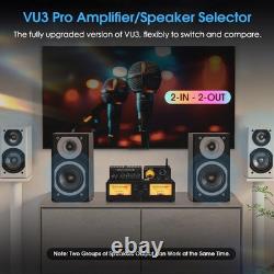 2 Way Stereo Amplifier/Speaker Selector Dual VU Meter Analog Audio Switcher UK