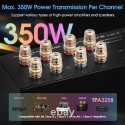 2 Way Stereo Amplifier/Speaker Selector Dual VU Meter Analog Audio Switcher UK