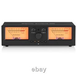2 Way Stereo Amplifier/Speaker Selector Dual VU Meter Analog Audio Switcher UK