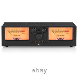 2 Way Stereo Amplifier/Speaker Selector with Dual VU Meter Analog Audio Switcher