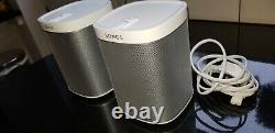 2 x Sonos Play 1 White Wireless Wifi Smart Sound Multiroom Stereo Speaker System
