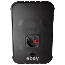 2x 6.5 200W Moisture Resistant Stereo Loud Speakers 8Ohm Black Wall Mounted