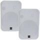 2x 6.5 200w Moisture Resistant Stereo Loud Speakers 8ohm White Wall Mounted