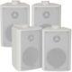 2x Pair 2 Way Compact Stereo Speakers 3 60w 8ohm White Wall Mounted Surround