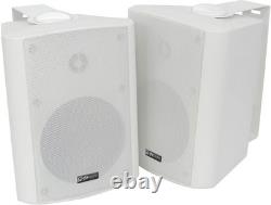2x Stereo 90w Speakers 5.25inch White Surround Sound Bookshelf bc5-W 100.904 B1