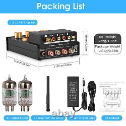 320W Bluetooth Valve Tube Power Amplifier Audio Receiver with Phono Stage Black