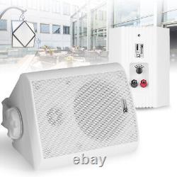 32x PA Speaker & Amplifier Background Music System Multi Zone 4 Weatherproof WH