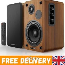 36W Active Bookshelf Speakers Customizable Sound & Multi-Input Options