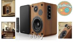 36W Active Bookshelf Speakers Customizable Sound & Multi-Input Options