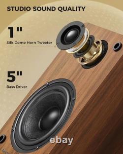 36W Active Bookshelf Speakers Customizable Sound & Multi-Input Options