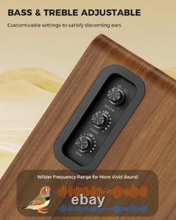 36W Active Bookshelf Speakers Customizable Sound & Multi-Input Options