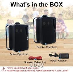 3.5 Bluetooth Wall Speakers 200W Weatherproof Audio Pair for Indoor/Outdoor