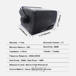 3.5 Bluetooth Wall Speakers 200W Weatherproof Audio Pair for Indoor/Outdoor