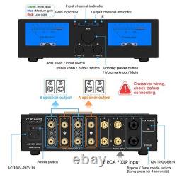 3-IN-2-OUT HIFI Stereo Amplifier Audio Speaker Selector with XLR IN, VU Meters 300W