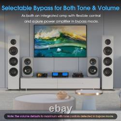 3-IN-2-OUT HIFI Stereo Amplifier Audio Speaker Selector with XLR IN, VU Meters 300W