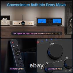 3-IN-2-OUT HIFI Stereo Amplifier Audio Speaker Selector with XLR IN, VU Meters 300W