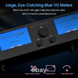 3-IN-2-OUT HIFI Stereo Amplifier Audio Speaker Selector with XLR IN, VU Meters 300W