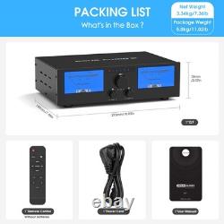 3-IN-2-OUT HIFI Stereo Amplifier Audio Speaker Selector with XLR IN, VU Meters 300W