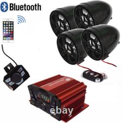 3 inch UTV ATV Motor Anti-Theft Speakers FM USB Audio System Stereo 4 Channels