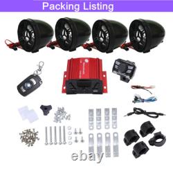 3 inch UTV ATV Motor Anti-Theft Speakers FM USB Audio System Stereo 4 Channels