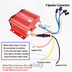 3 inch UTV ATV Motor Anti-Theft Speakers FM USB Audio System Stereo 4 Channels