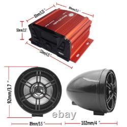 3 inch UTV ATV Motor Anti-Theft Speakers FM USB Audio System Stereo 4 Channels